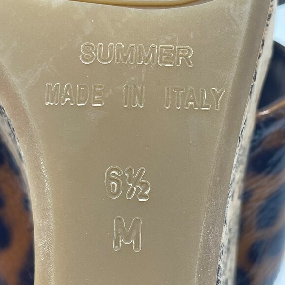 Brighton Summer Leopard Print Cork Wedge Sandals Size 6.5 - Picture 7 of 10